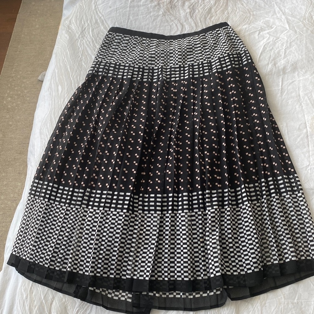 Pleated Patterned Club Monaco Skirt